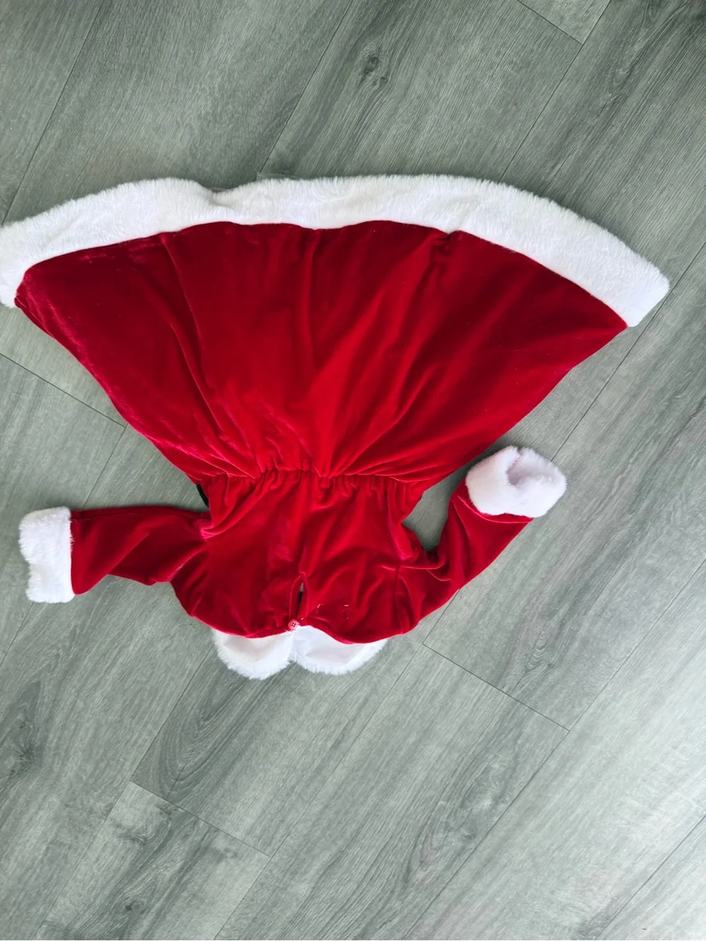 Blueberi Boulevard Red Velvet Santa Dress with White Fur Trim - Kids Costume